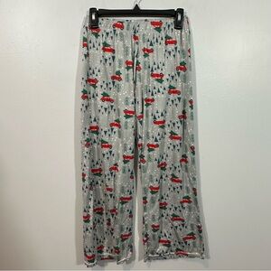 Cozy Gray Pajama Pants with Red and Green Accents